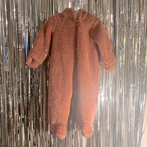 Carters Hooded Sherpa Bear Jumpsuit